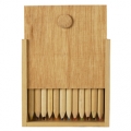 WOOD PENCIL BOX - 12 COLOURED PENCIL