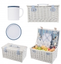 CESTA PICNIC 'RIVERA' BRANCO-AZUL