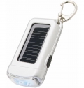 PORTA-CHAVES COM LANTERNA SOLAR PRATA