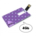 USB FORMATO CARTAO DE 4GB IMPRESSAO QUADR. 2 LADOS