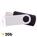 USB PL�STICO COM CAPACIDADE DE 2 GB SEM IMPRESS�O PRETO