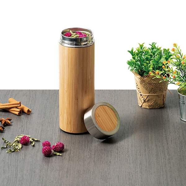 NATUREL. BAMBOO AND STAINLESS STEEL THERMOS 430 ML