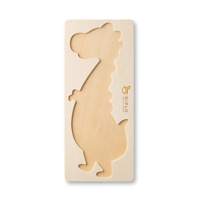 DIPLODOCO. DINOSAUR-SHAPED PUZZLE IN PINE PLYWOOD