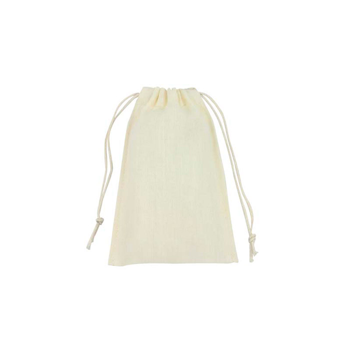 100% SMALL COTTON BAG, WITH DRAWSTRINGS