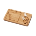 WOODS. T�bua de queijos em bambu com 2 utens�lios em bambu e a�o inoxid�vel