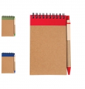 Bloco de notas A6 em cart�o, com esferogr�fica