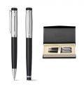 ORLANDO. METAL ROLLERBALL AND BALLPOINT PEN SET WITH CL