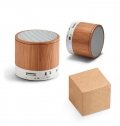GLASHOW. Coluna de som port�til em bambu com microfone