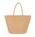 WOVEN JUTE SHOPPING BAG WITH KNIT CANVAS EFFECT