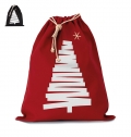 COTTON BAG WITH CHRISTMAS TREE DESIGN AND DRAWCORD CLOS