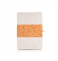 A5 NOTEPAD WITH CORK AND LINEN COVER, 128 SHEETS