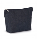 Recycled cotton denim look pouch