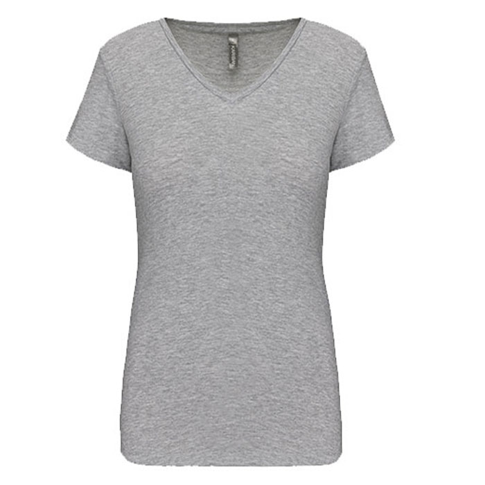 T-shirt de senhora decote V de manga curta
