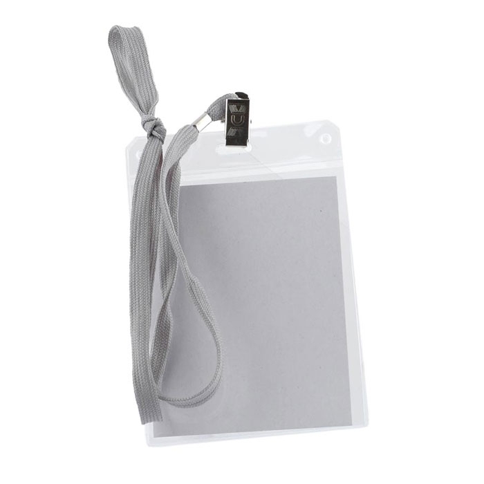Identificador em PVC, com lanyard em poli�ster