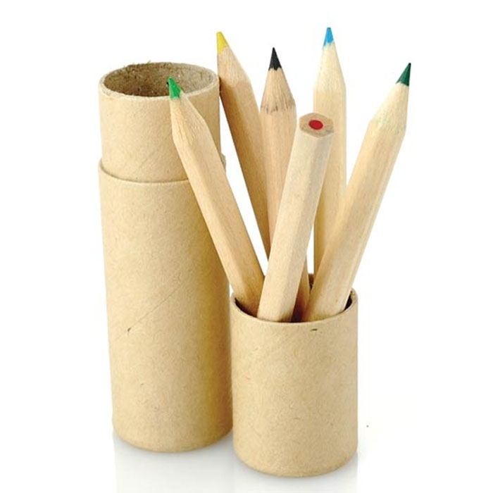 Conjunto de 6 l�pis de cor em tubo