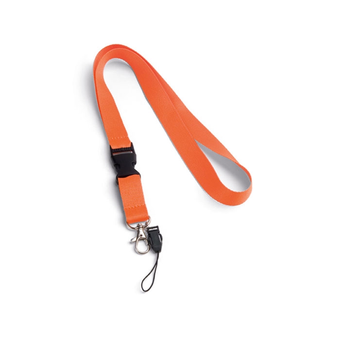 ANQUETIL. Lanyard em poli�ster com mosquet�o em metal