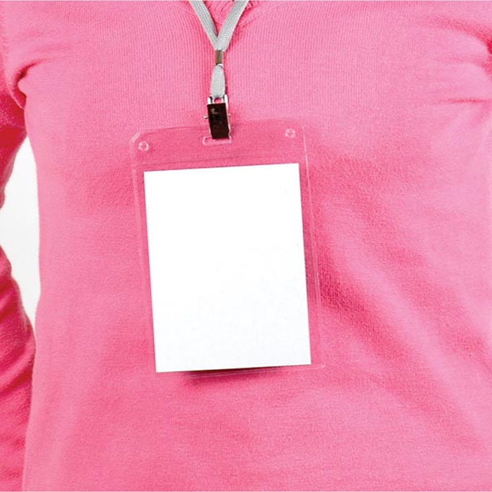 Identificador em PVC, com lanyard em poli�ster