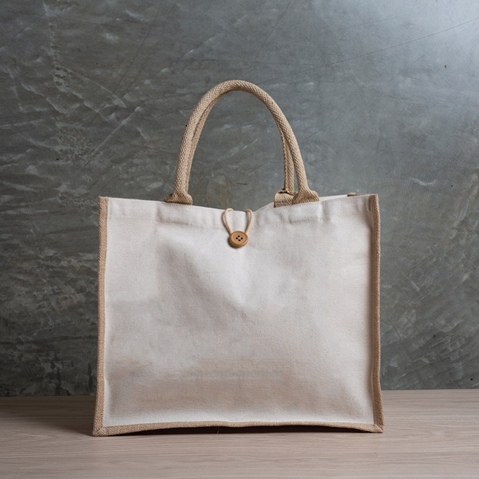 Saco de juta, com canvas 100% algod�o