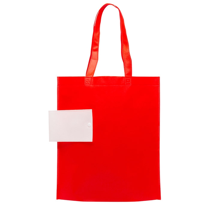 Saco dobr�vel em TNT 80g, com bot�o