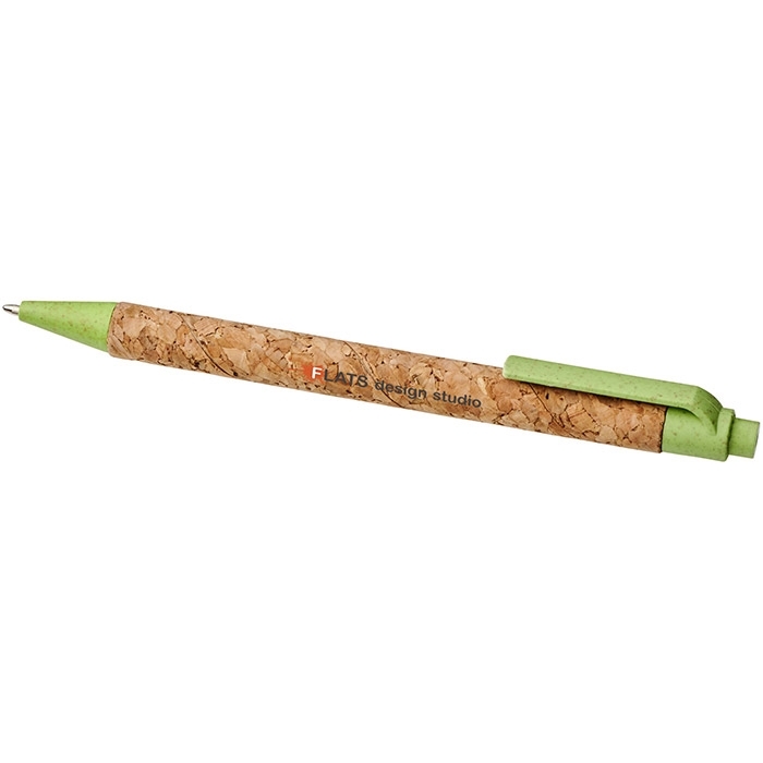 Caneta esferogr�fica em corti�a e palha de trigo 