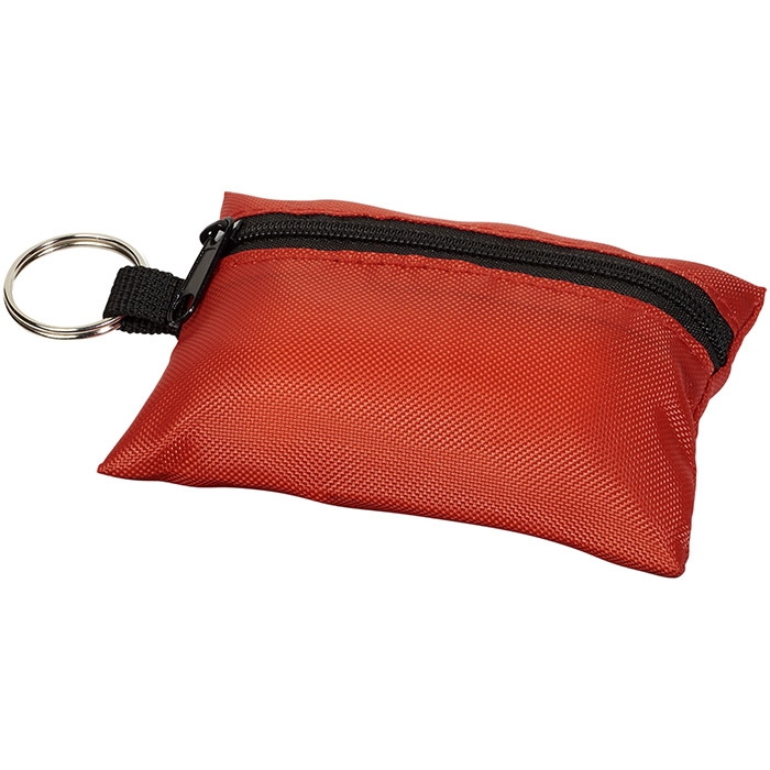 Bolsa de primeiros socorros com 16 pe�as e porta-chaves 