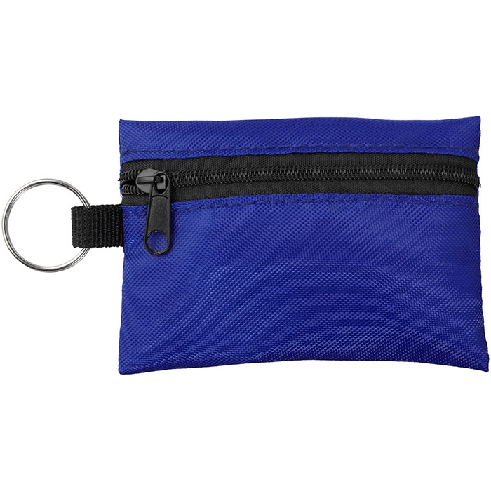 Bolsa de primeiros socorros com 16 pe�as e porta-chaves 
