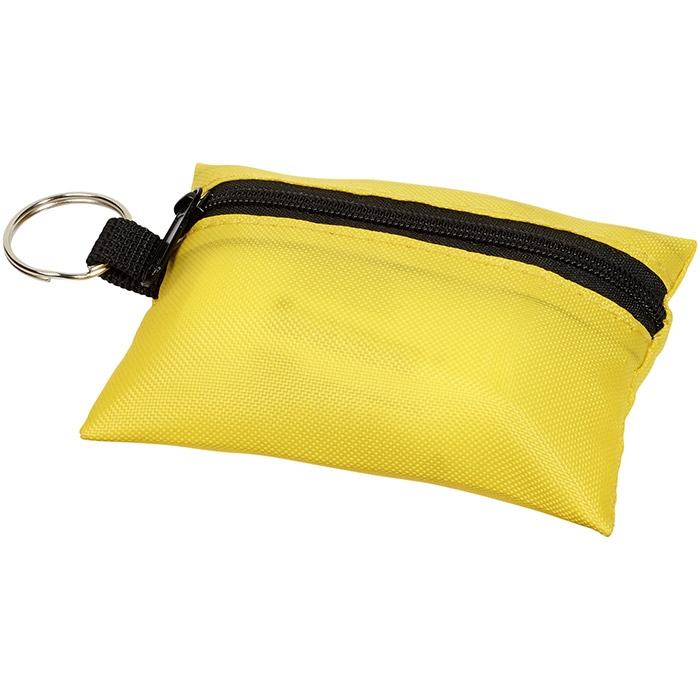 Bolsa de primeiros socorros com 16 pe�as e porta-chaves 
