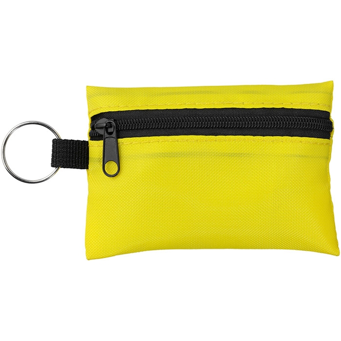 Bolsa de primeiros socorros com 16 pe�as e porta-chaves 