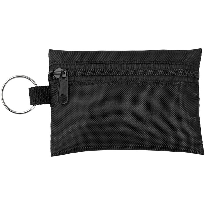 Bolsa de primeiros socorros com 16 pe�as e porta-chaves 