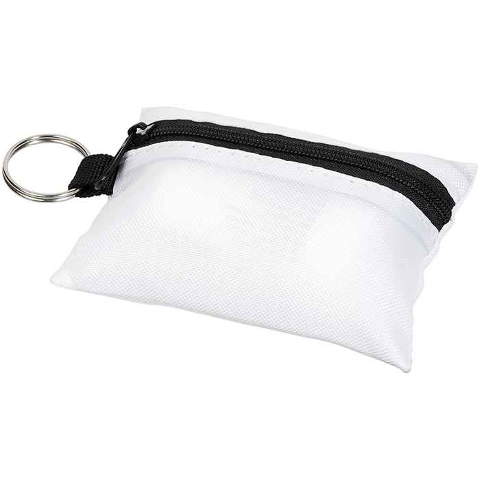 Bolsa de primeiros socorros com 16 pe�as e porta-chaves 
