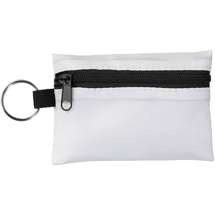 Bolsa de primeiros socorros com 16 pe�as e porta-chaves 