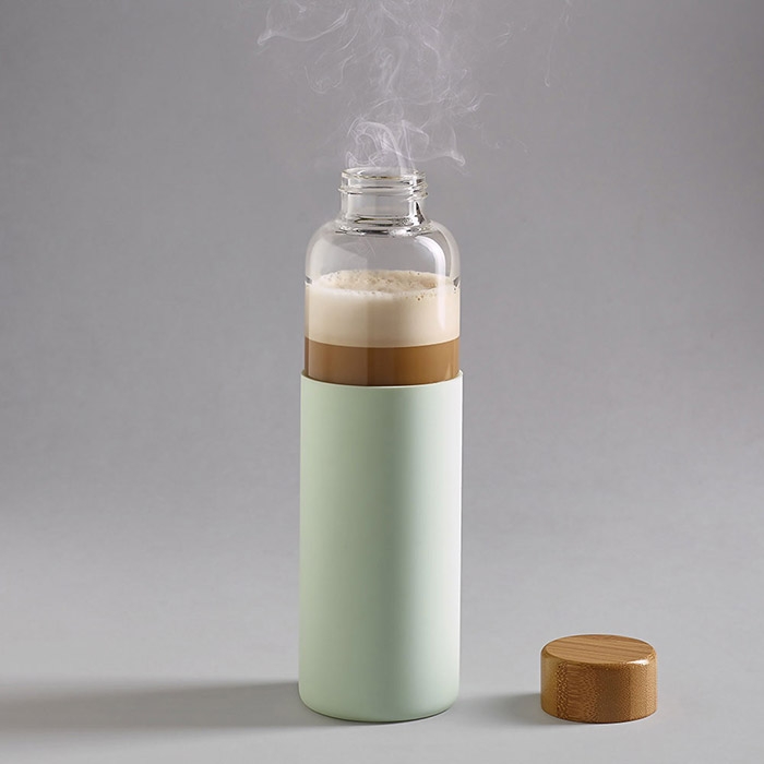 DAKAR. Garrafa em vidro borossilicato e bambu 600 mL