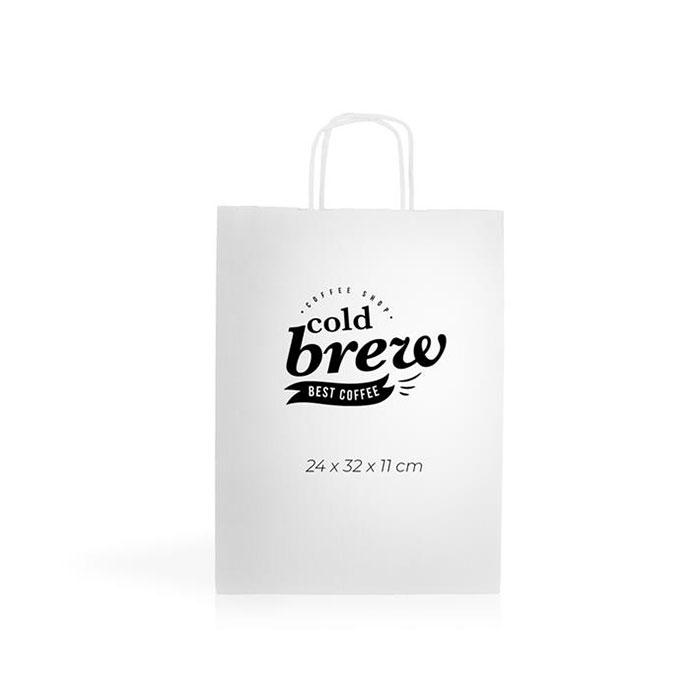 Saco papel kraft 90g/m2 24X32X11cm - branco