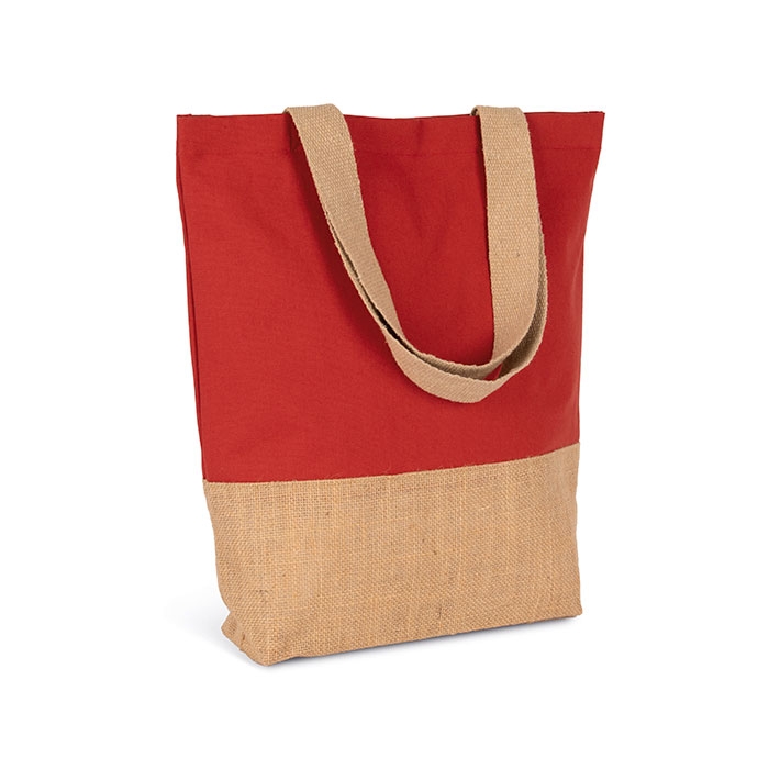 SHOPPING BAG IN COTTON AND BONDED JUTE THREADS