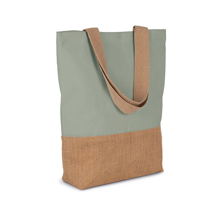 SHOPPING BAG IN COTTON AND BONDED JUTE THREADS