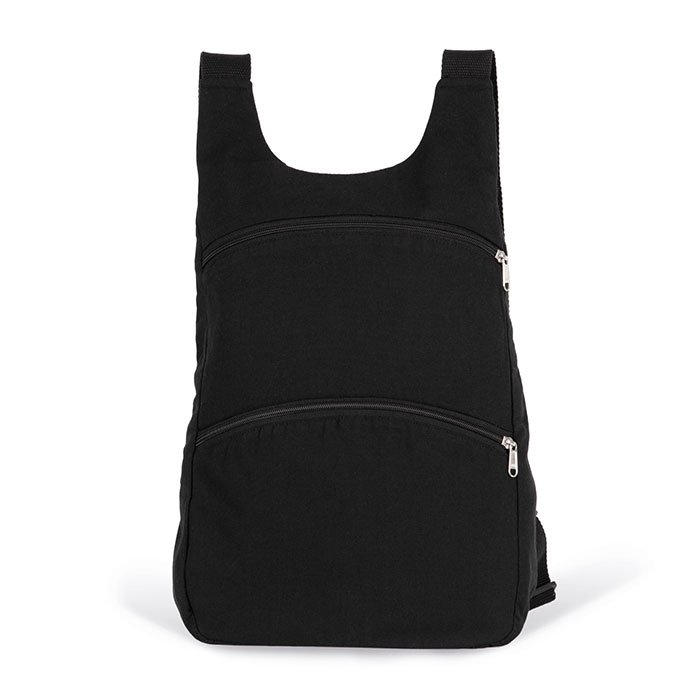 RECYCLED BACKPACK WITH ANTI-THEFT BACK POCKET