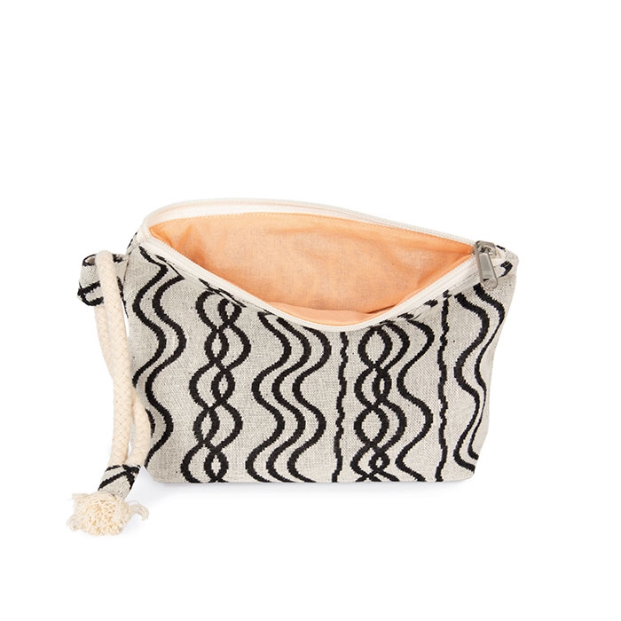 RECYCLED ZIPPED POUCH WAVY PATTERN