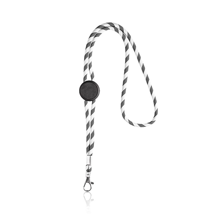 Lanyard tubular em RPET, ajust�vel