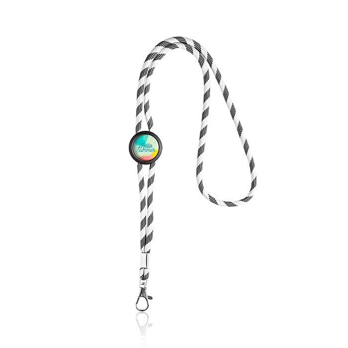 Lanyard tubular em RPET, ajust�vel
