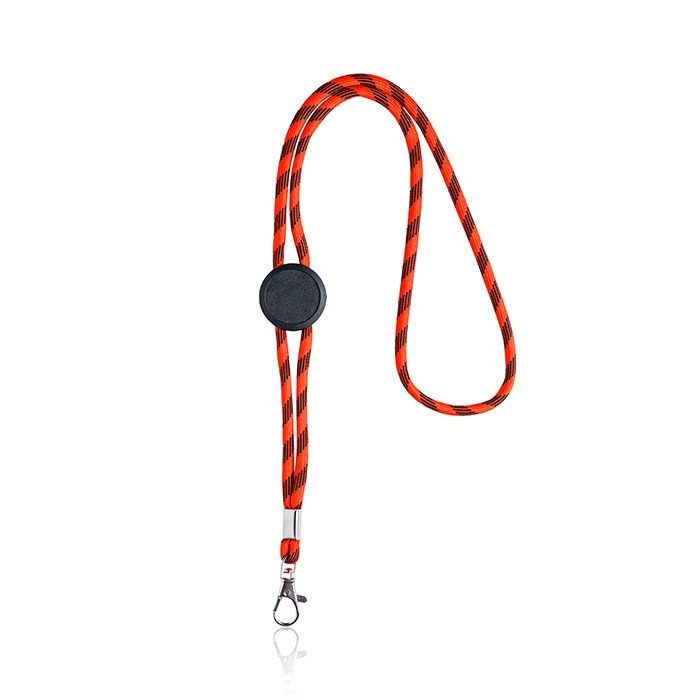 Lanyard tubular em RPET, ajust�vel